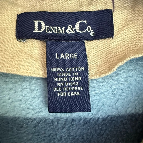 Denim&Co Women's Beige Barn Jacket Hood & Removable colorful Fleece Lining Large - Picture 3 of 15